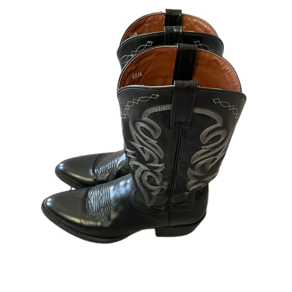 Dan Post Milwaukee Black Leather Cowboy Boots style 2110